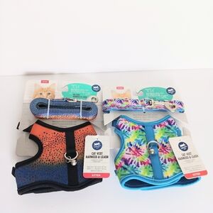 Whisker City Bundle Of 2 Kitten Harness Vest & Leash Combo NWT